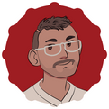 Cartoon illustration of Aramael Pena-Alcantara, co-founder of The Mac & Cheese Affair, framed by a bottlecap
